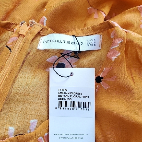 Faithfull the Brand Emilia Botany Floral Print Midi Dress NWT Size 4/Small - Picture 14 of 17